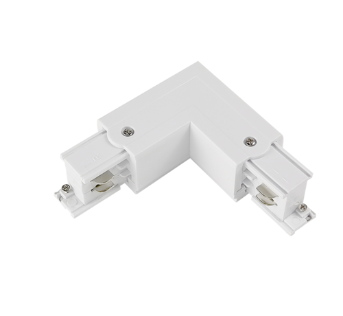 L-Connector voor 3-Fase Spanningsrails – Hoekkoppeling – Wit