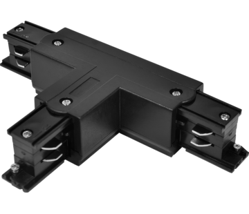 T-Connector voor 3-Fase Spanningsrails – 3-Weg Koppeling – Zwart