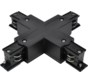 X-Connector voor 3-Fase Spanningsrails – 4-Weg Koppeling – Zwart