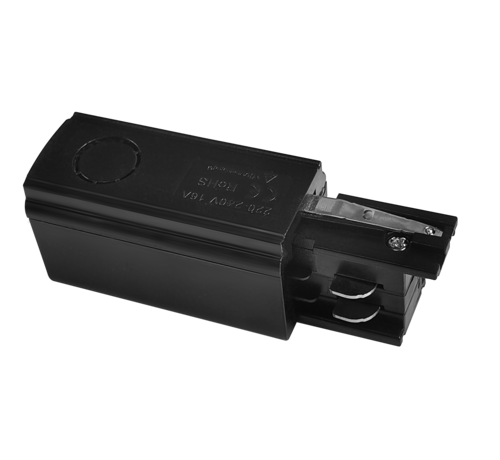 Aansluitblok / Live-End voor 3-Fase Spanningsrails – Zwart