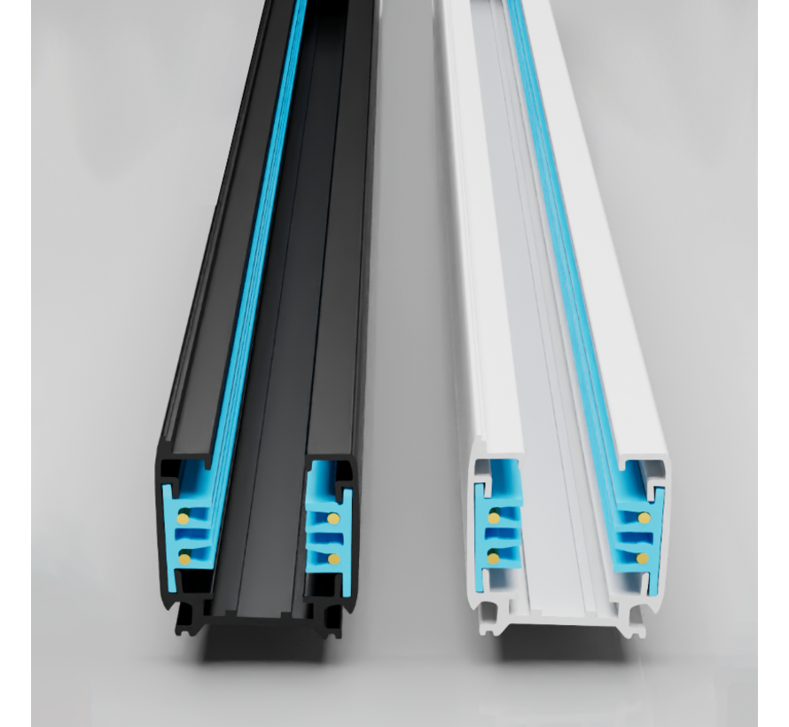 3-fase spanningsrail opbouw – zwart – productfoto