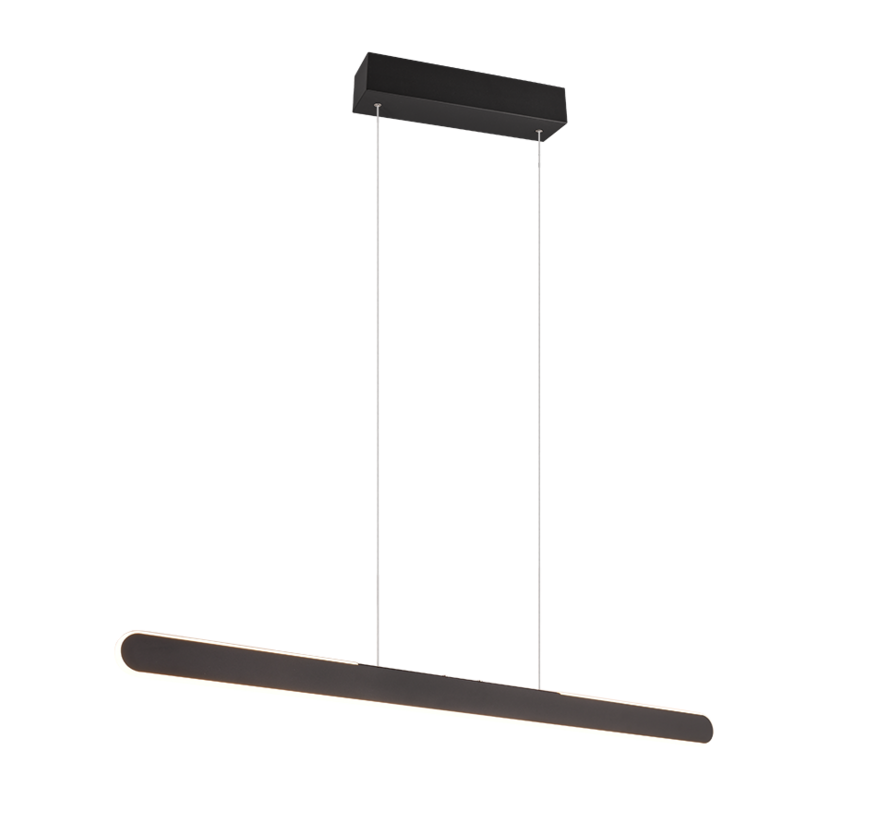 TRIO Helios LED hanglamp – mat zwart – 100 cm – 28W 3300 lm 2700–6500K