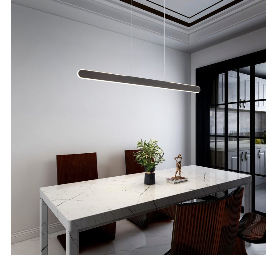 TRIO Helios LED hanglamp – mat zwart – 100 cm – 28W 3300 lm 2700–6500K