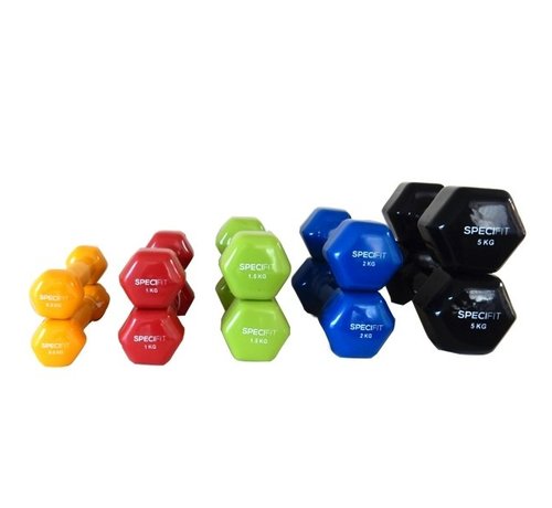 Complete set Dumbells Gietijzer / Vinyl Coating