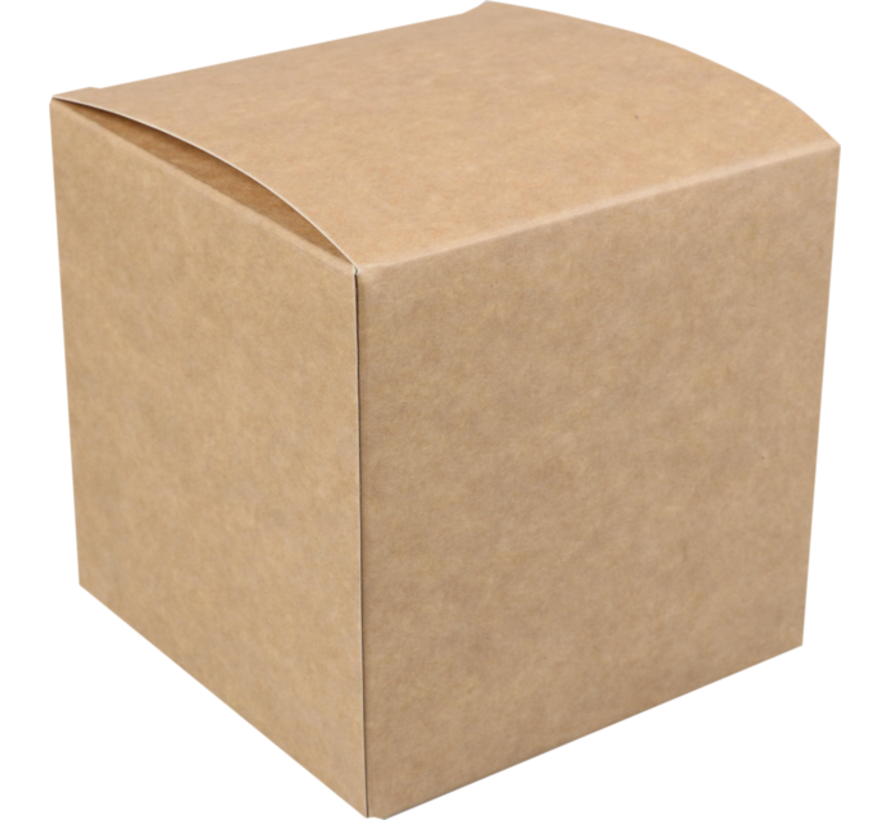 Würfelbox - Karton + PP, 8x8x8cm - natur - 25 Stück