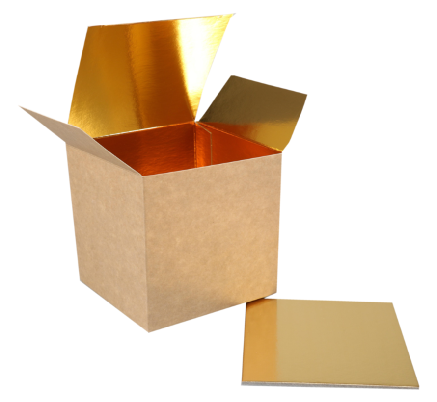 Würfelbox - Karton + PP, 8x8x8cm - natur - 25 Stück