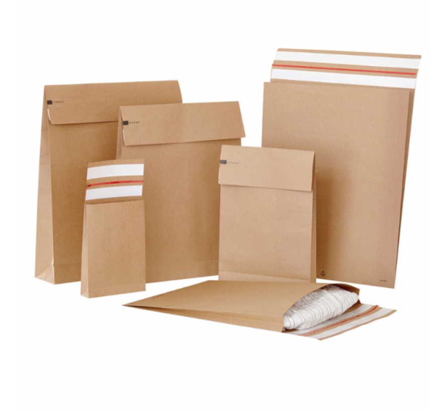 Specipack Kraft Versandtasche - Green E-commerce Blockboden Mailer - 350 x 450 mm x 120 mm - 120 g/m2 - Doppelter Klebestreifen - Karton mit 200 Umschlägen