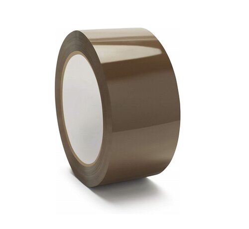 Karton mit 36 Rollen Verpackungsband Tape Light - 25 my - Braunes Band
