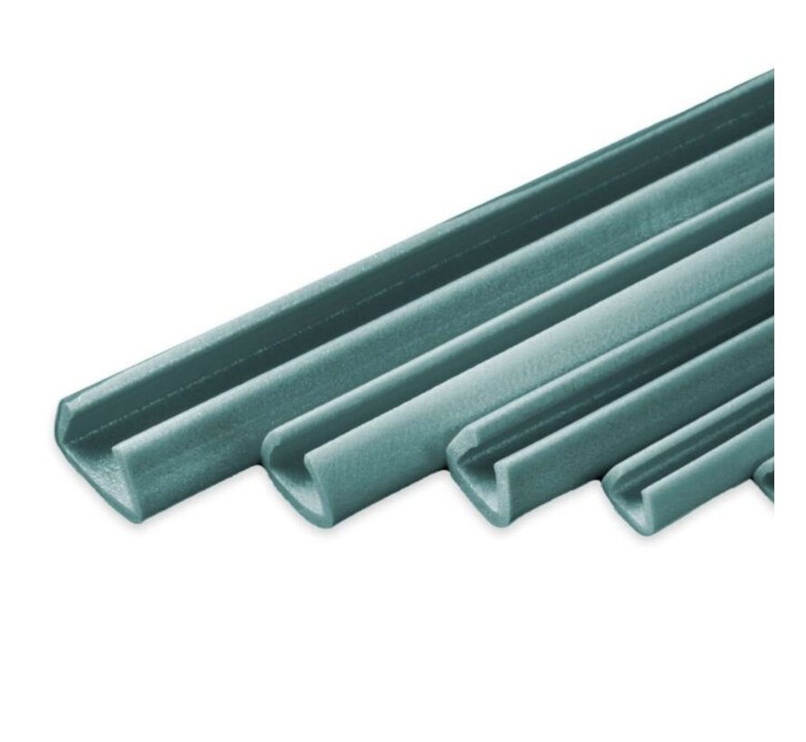 U-förmiges Schaumprofil – Öffnung 20–35 mm – Höhe 43 mm – 200 cm lang – Karton mit 90 Stück