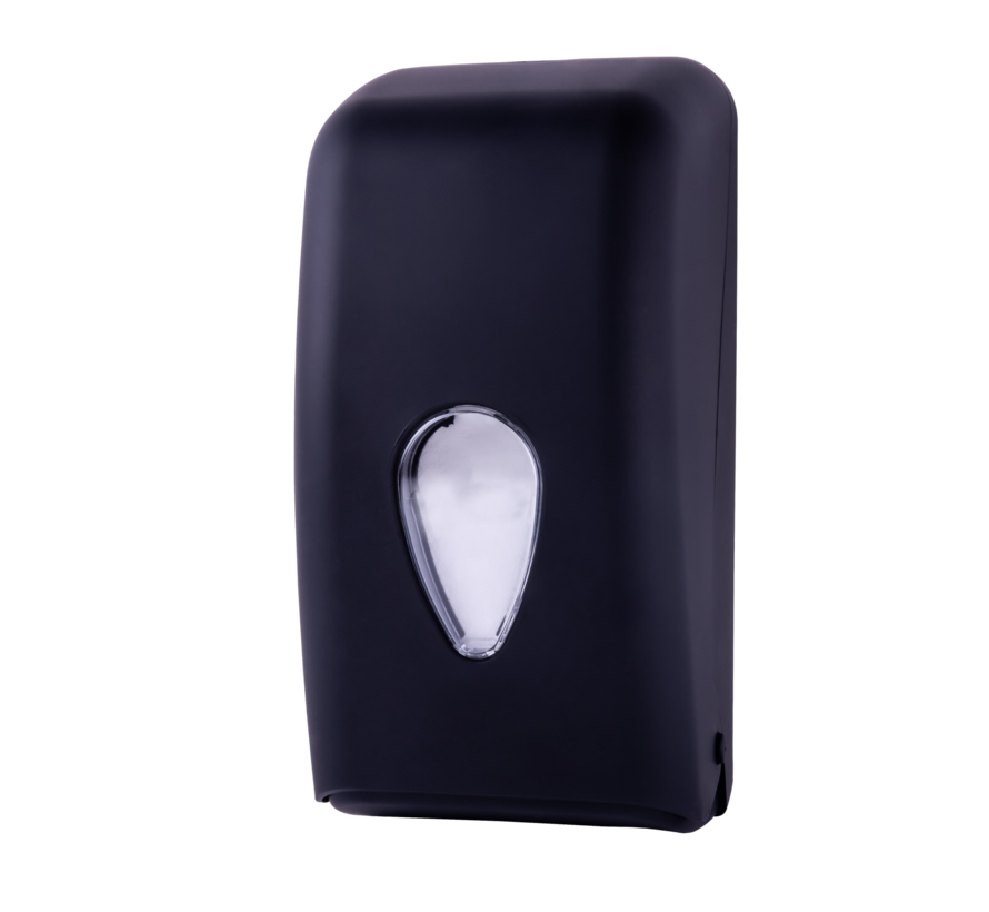 WC-Papier-Spender Bulkpack - 100% recycelt - schwarzer Kunststoff - Soft-Touch - für 500 Tücher