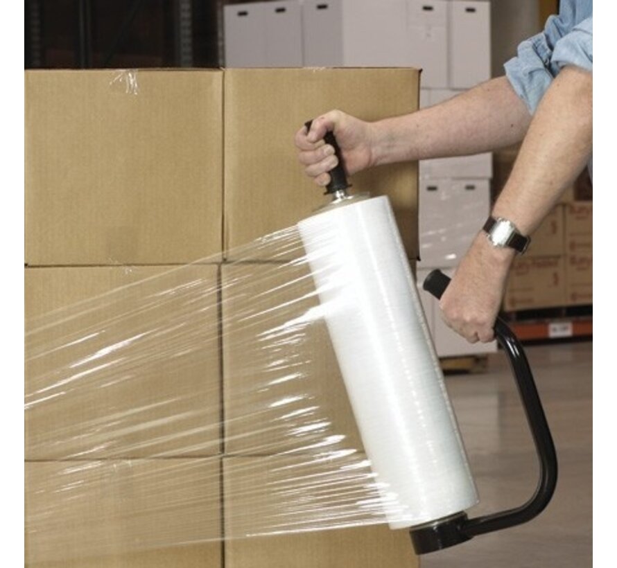 Stretchfolie Wickelfolie Handrollen 6 Stück Basic 20 µm einseitig klebend und transparent – 50 cm x 300 m – Karton mit 6 Rollen Palettenfolie