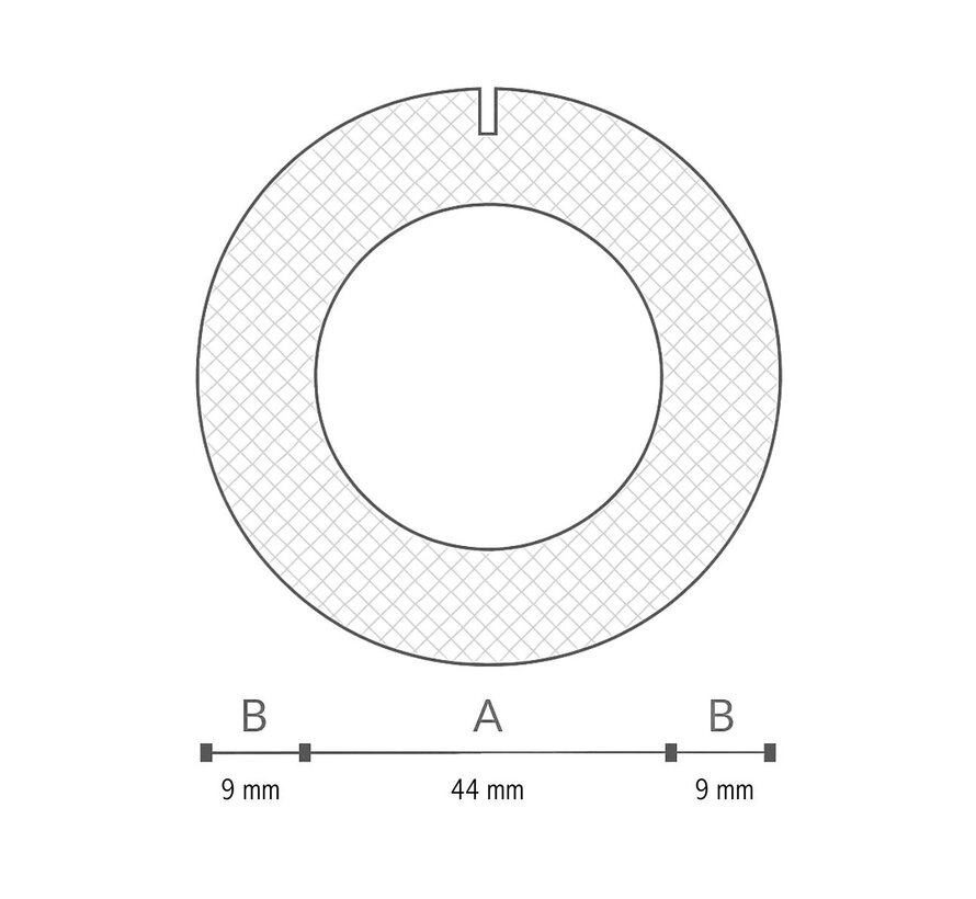 O-förmiges Schaumprofil mit Schlitz, 35 mm Ø – 100 cm lang – Karton mit 44 Stück