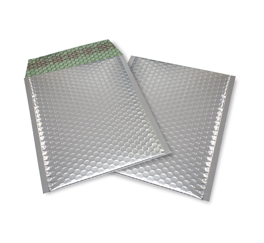 Silberne Luftpolstertaschen metallic matt D 180 x 250 mm A5+ - Karton mit 100 Stück