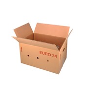 Ganze Eurobox 34 - 60 x 40 x 34 cm - Doppelwellig - Mit Griffen - Mit Löchern versehen
