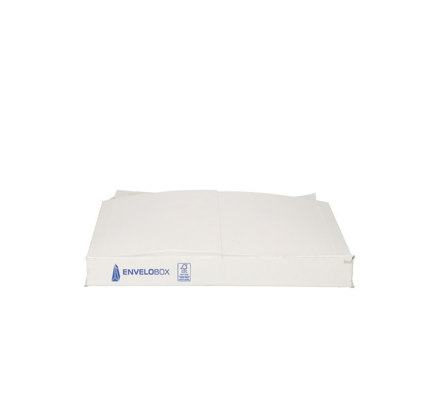 Envelobox 220 x 155 x 30 mm - weiß/grau - mit Aufreißstreifen - Bündel mit 100 Stück