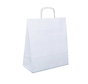 Papiertragetaschen weiß – 25 x 11 x 32 cm – Flachhenkel – 250 Stück