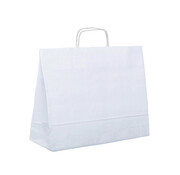 Papiertaschen – 54 x 14 x 44 cm – Gedrehte Kordel oder flacher Griff – Karton mit 200 Taschen