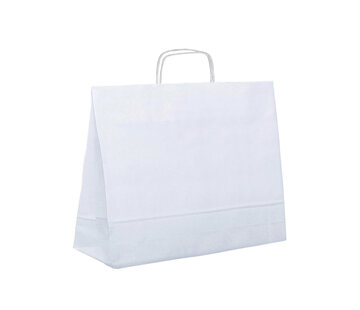 Papiertaschen – 54 x 14 x 44 cm – Gedrehte Kordel oder flacher Griff – Karton mit 200 Taschen