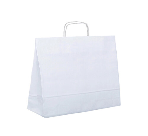 Papiertaschen – 54 x 14 x 44 cm – Gedrehte Kordel oder flacher Griff – Karton mit 200 Taschen