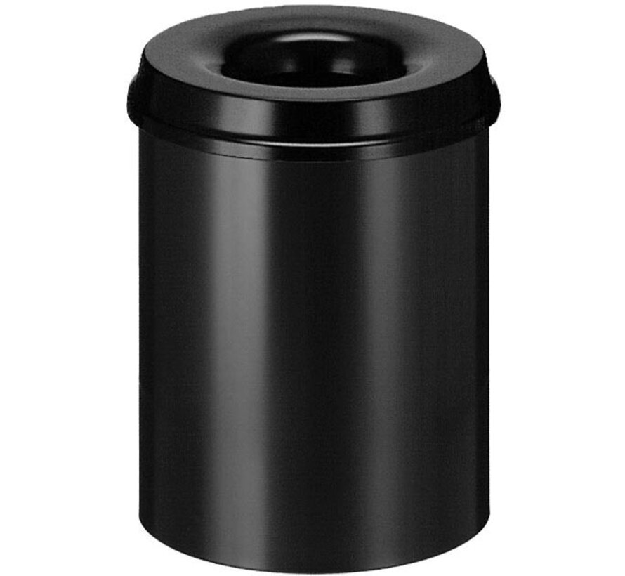 V-part - flammenlöschender Papierkorb - 15 l - schwarz