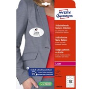 Avery Zweckfor Avery Zweckform - Selbstklebende Namensschilder - Oval 85 x 50 mm - Weiß - Laserdrucker - 200 Etiketten - 20 Bögen