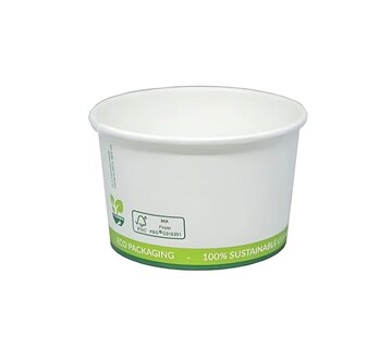 Karton-Eisbecher - FSC® Karton/PLA - 6oz/180ml/90mmØ x 48mm - Karton mit 1.000 Stück