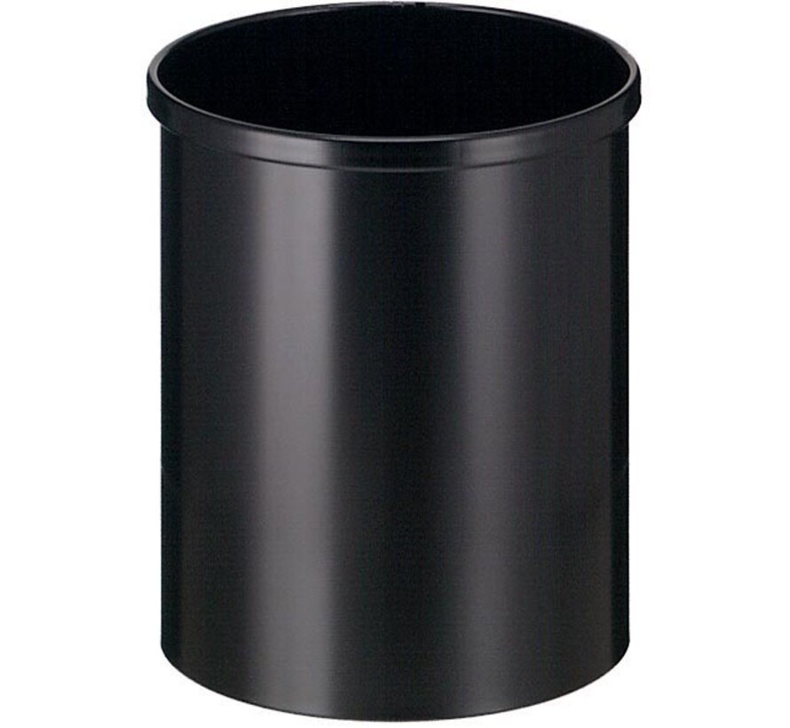 Eko - Papierkorb aus Metall - Inhalt 15 L - Schwarz