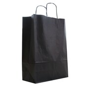 Papiertragetaschen schwarz A3 – 32 x 12 x 41 cm – Gedrehte Kordel – 250 Stück