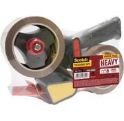 Pistolengriff-Abroller + 2 Rollen Scotch Verpackungsklebeband Heavy - 50 mm x 66 m braun