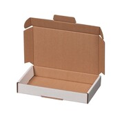 Briefkastenbox Wellpappe E-Welle 220 x 155 x 30 mm A5 Weiß - Bündel mit 50 Postkartons