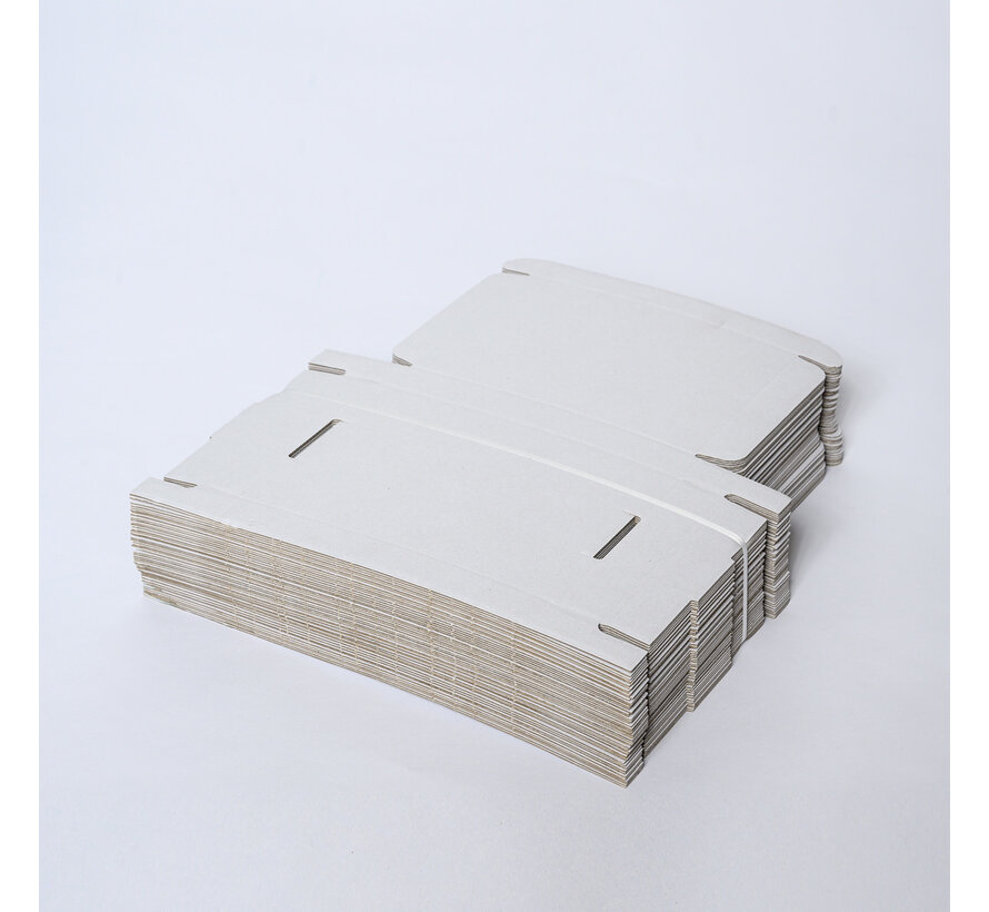 Briefkastenbox Wellpappe E-Welle 220 x 155 x 30 mm A5 Weiß - Bündel mit 50 Postkartons