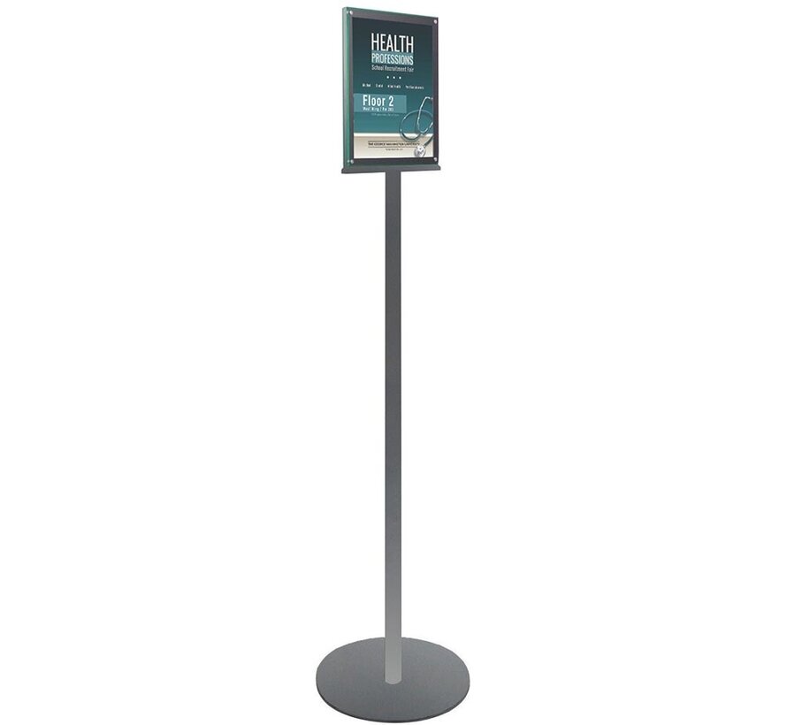 Deflecto Doppelseitiger Magnetischer Bodenständer - A4 - Silber