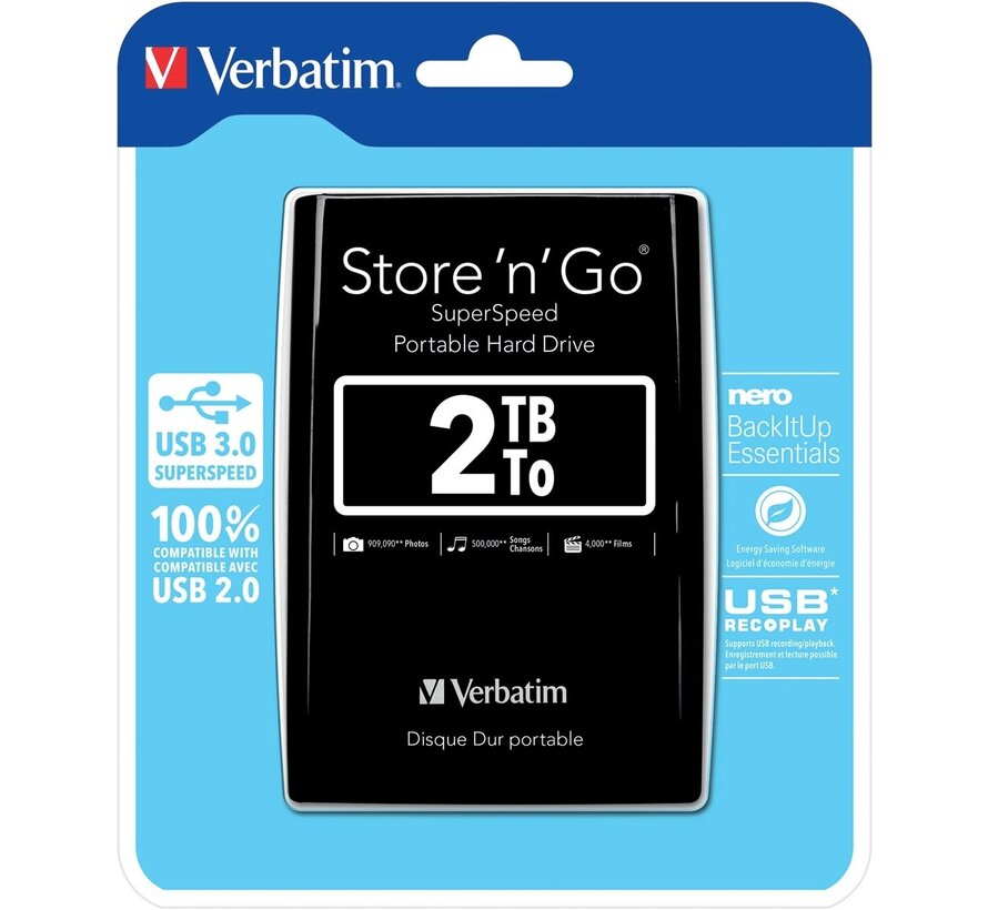 Verbatim - Festplatte - 3.0 Store 'n' Go - 2 TB - schwarz
