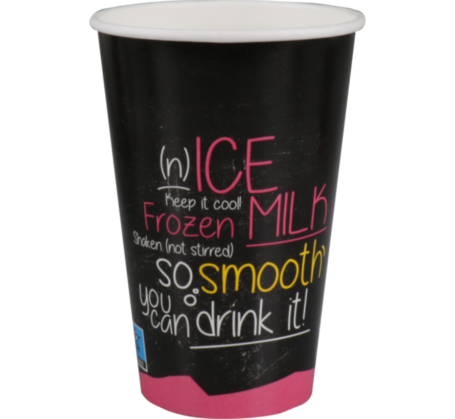 Karton-Milchshakebecher - ICE is (N)ICE - 400ml/16oz - 1000 Stück