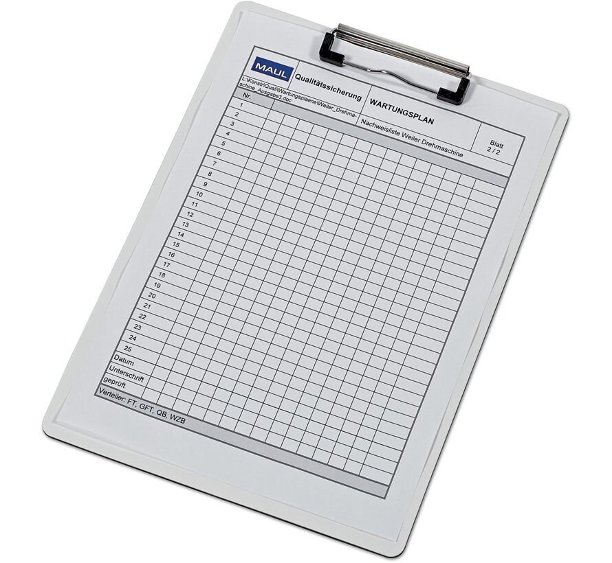 MAUL - Klemmbrett - PVC - A4 - Hochformat - Weiß
