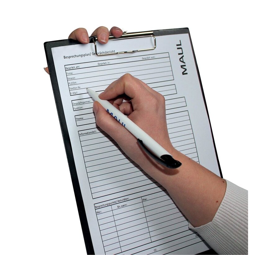 MAUL - Klemmplatte - PVC - A4 - Hochformat - Schwarz