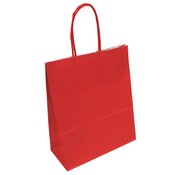 Papiertragetaschen rot – 32 x 12 x 41 cm – Gedrehte Kordel – 250 Stück