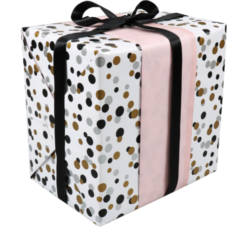 Geschenkpapier 200 Meter lang - 50 cm breit - 80g/m² - Thekenrolle - Konfetti - 1 Rolle