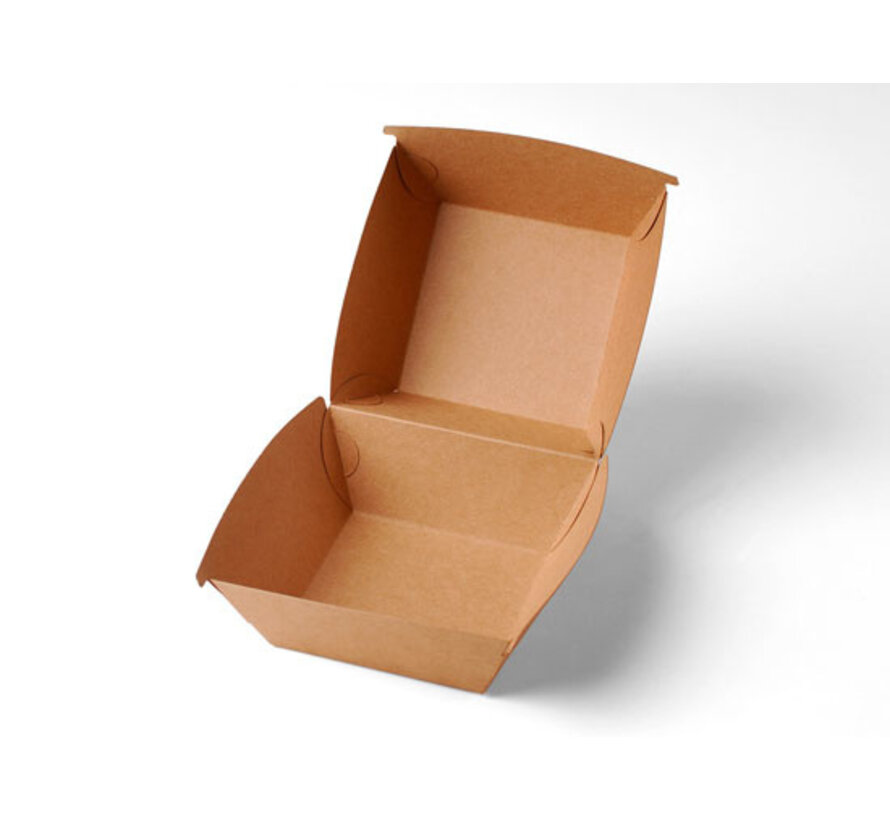 Hamburgerbox Wellpappe weiß - medium - 115 x 115 x 65 mm - 318 Stück