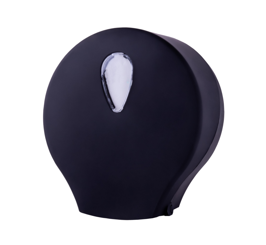 WC-Papier-Spender Mini Jumbo - 100% recycelt - schwarzer Kunststoff - Soft Touch