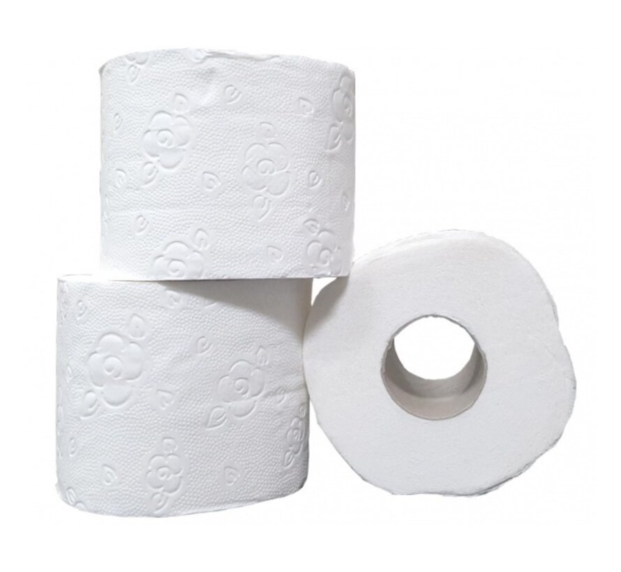 WC-Papier Traditionell 100% Zellstoff - 3-lagiges Toilettenpapier - 250 Blatt pro Rolle - 81 Rollen in Folie