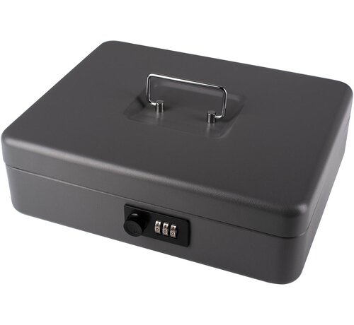 Pavo Pavo - Geldkassette - 12 Zoll mit 3-stelligem Zahlenschloss - dunkelgrau