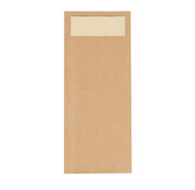 Bestecktasche aus Kraftpapier mit brauner Serviette – Karton mit 500 Bestecktaschen