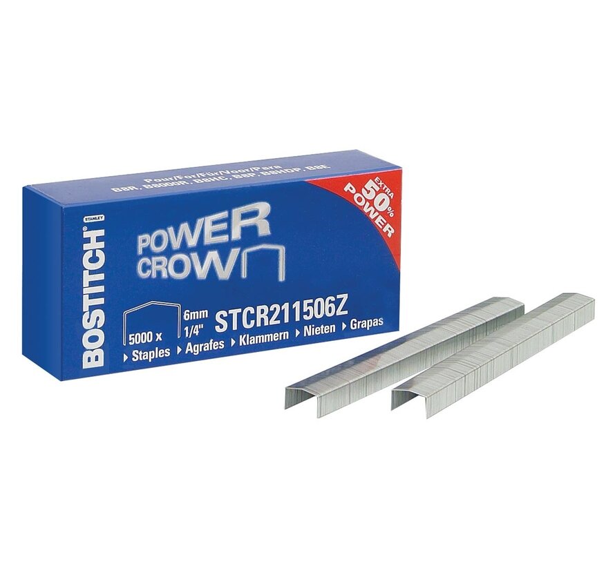 Bostitch Heftklammern STCR211506Z, 6 mm, für B8R, B8HC, B8HDP, B8P, B8E - Schachtel mit 5.000 Heftklammern