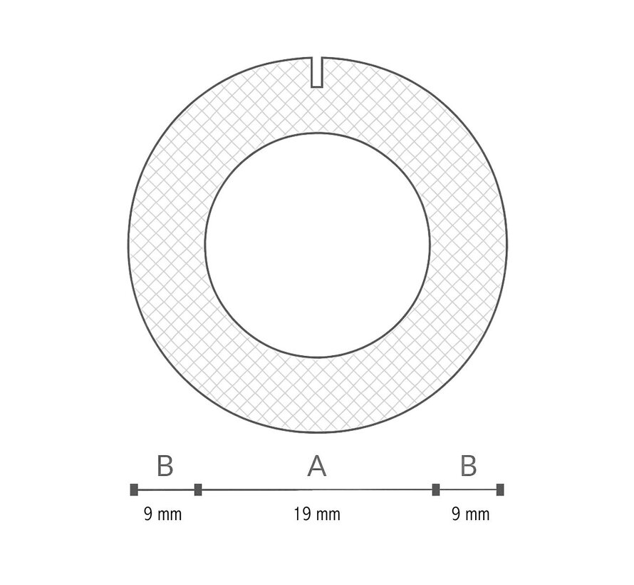 O-förmiges Schaumprofil mit Schlitz, 15 mm Ø – 100 cm lang – Karton mit 94 Stück
