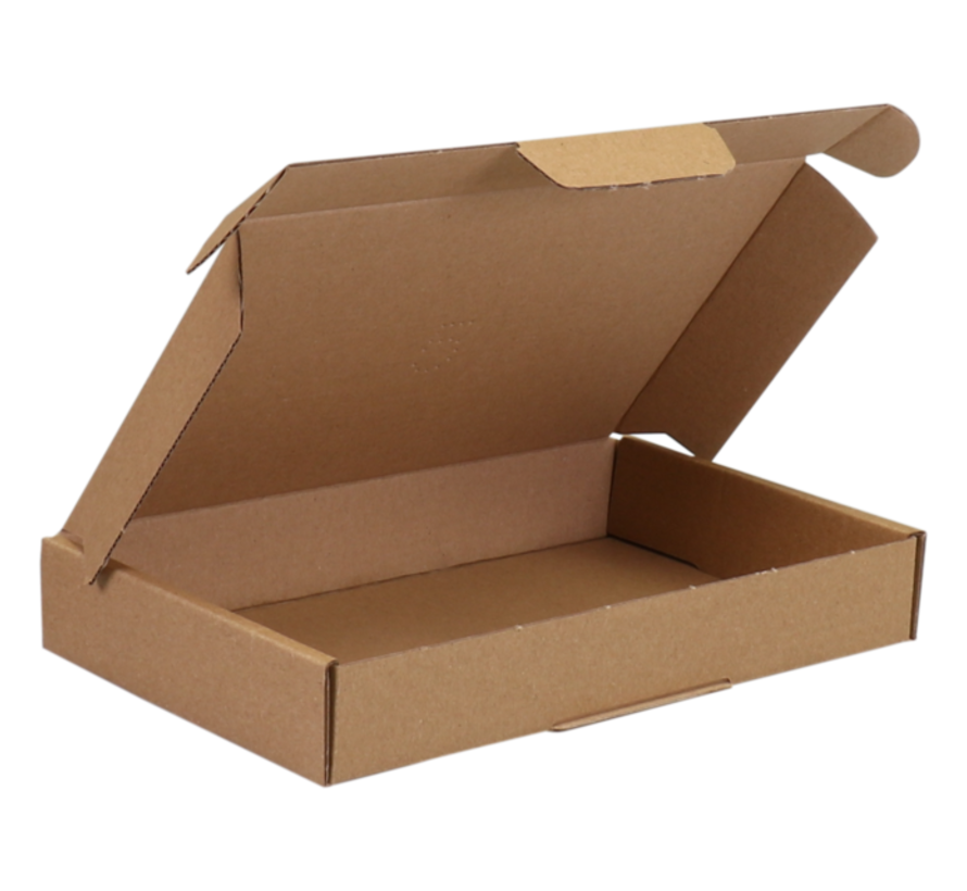 Briefkastenbox Wellpappe E-Welle 220 x 155 x 30 mm A5 Braun - inklusive zusätzlichem Verschluss - Bündel mit 50 Versandkartons