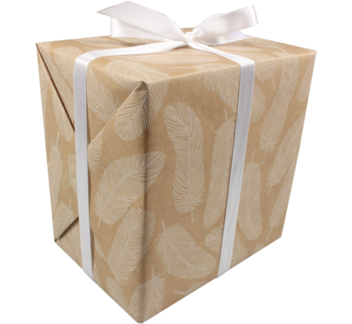 Geschenkpapier 200 Meter lang - 50 cm breit - 60gr/m2 - Thekenrolle Federn - 1 Rolle