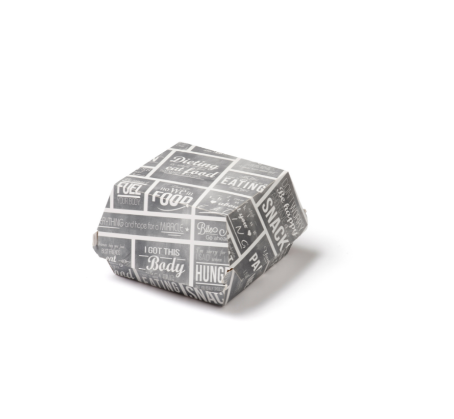 Hamburgerbox Karton Medium - Pubchalk 115 x 115 x 70 mm - 300 Stück