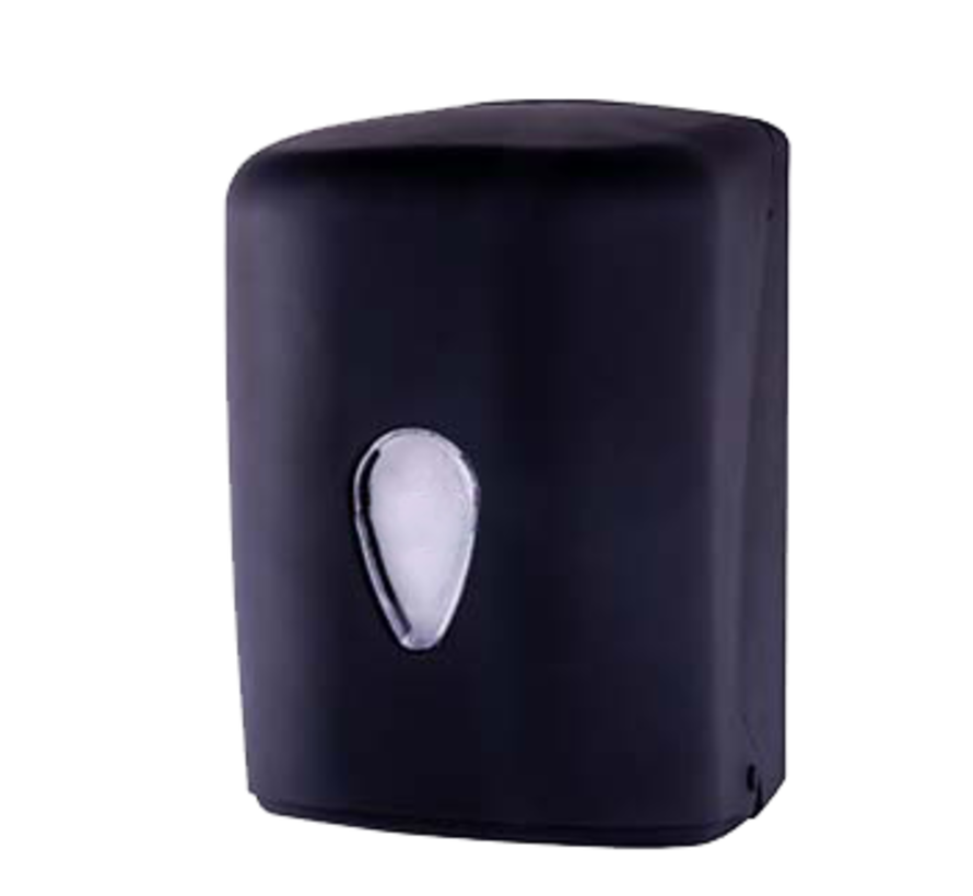 Handtuchrollenspender Midi 100% recycelt - schwarzer Kunststoff - Soft-Touch - max. 23 cm Durchmesser