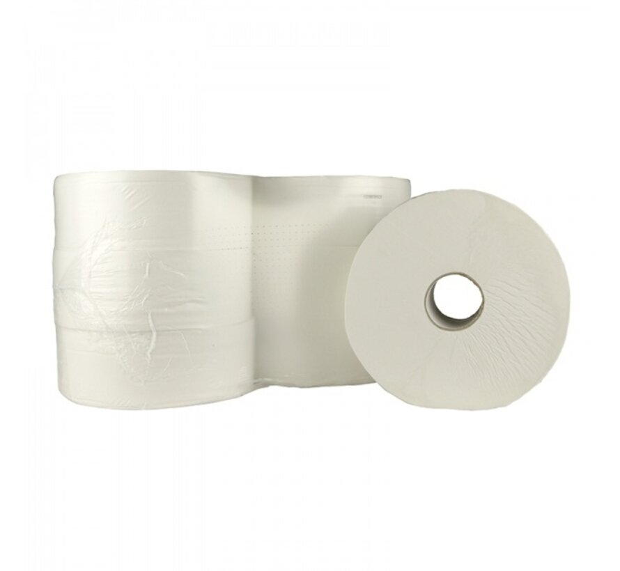 WC-Papier Jumbo Maxi 100% Zellstoff - 2-lagiges Toilettenpapier - 6 Rollen à 380 Meter in Folie